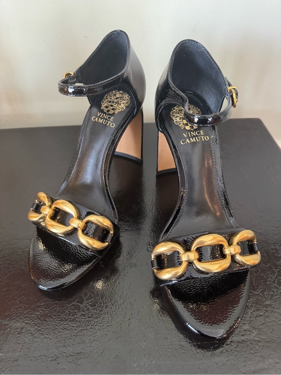 Vince Camuto Shoes - Vince Camuto Aurelia Ankle Strap Sandal in Black Patent Leather NIB
